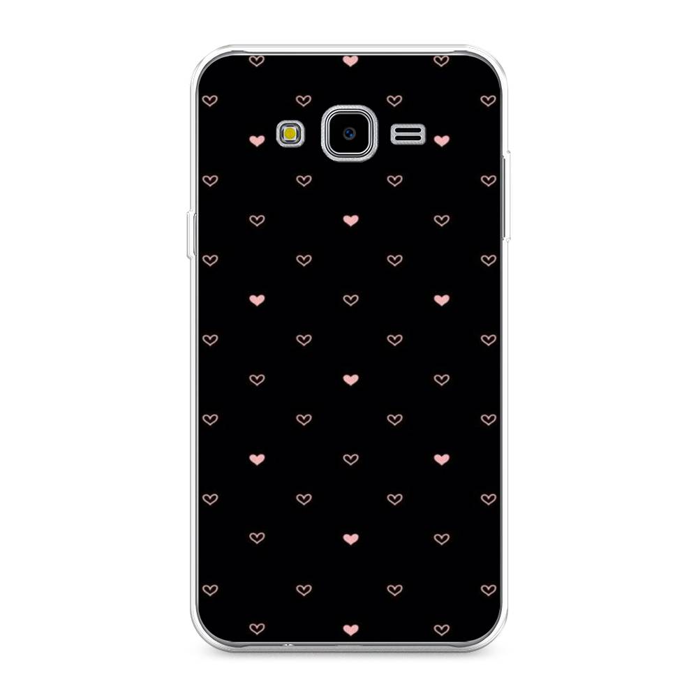 

Чехол Awog на Samsung Galaxy J7 Neo "Черный фон и сердечки", Розовый;серый;черный, 25350-3