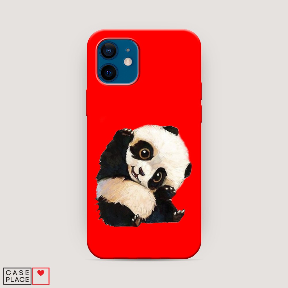 

Матовый силиконовый чехол "Большеглазая панда" на Apple iPhone 12, Большеглазая панда