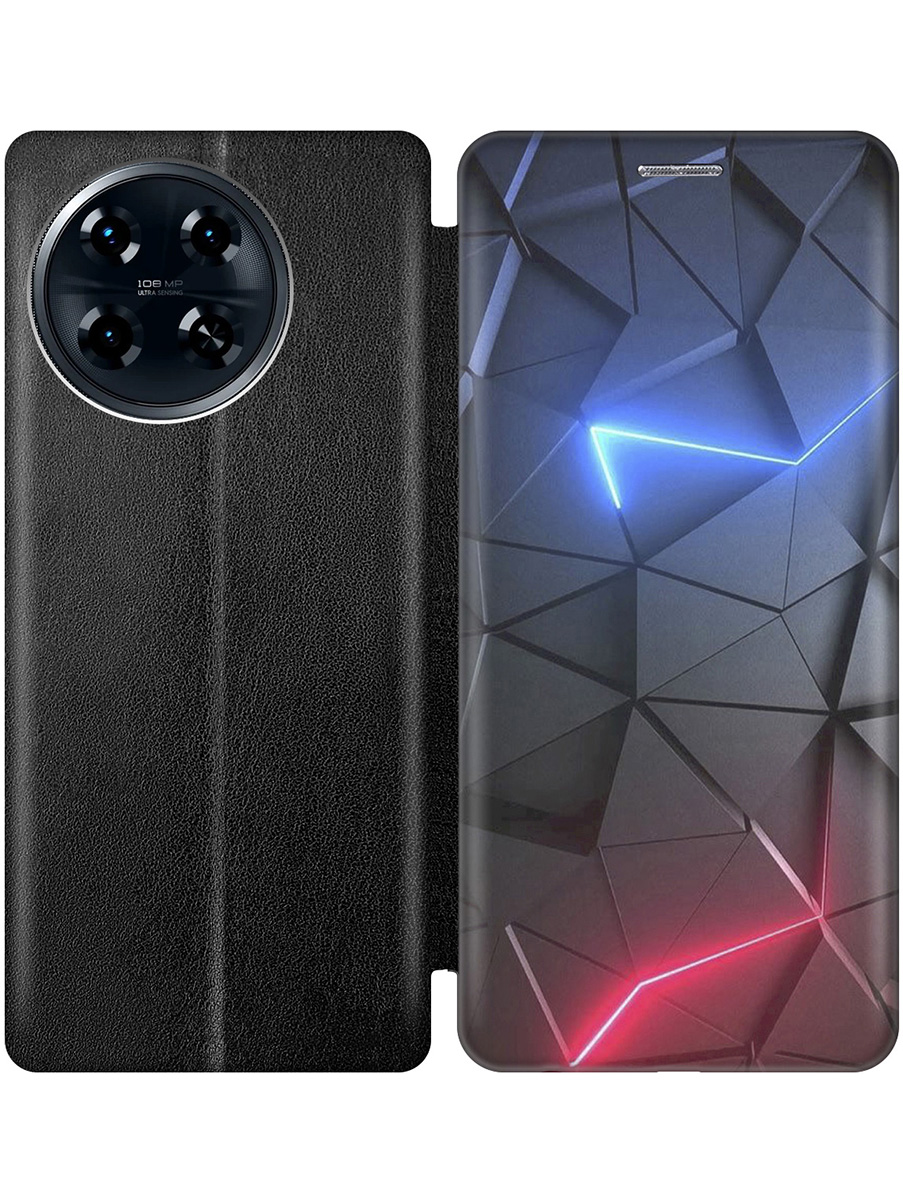 

Чехол-книжка на Tecno Spark 20 Pro+ с принтом "Графитовые грани" черный, Черный;серый;синий, 783985031