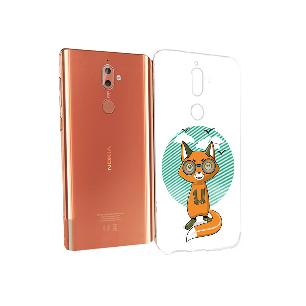 

Чехол MyPads Tocco для Nokia 9 задумчивая лиса (PT126479.94.348), Прозрачный, Tocco
