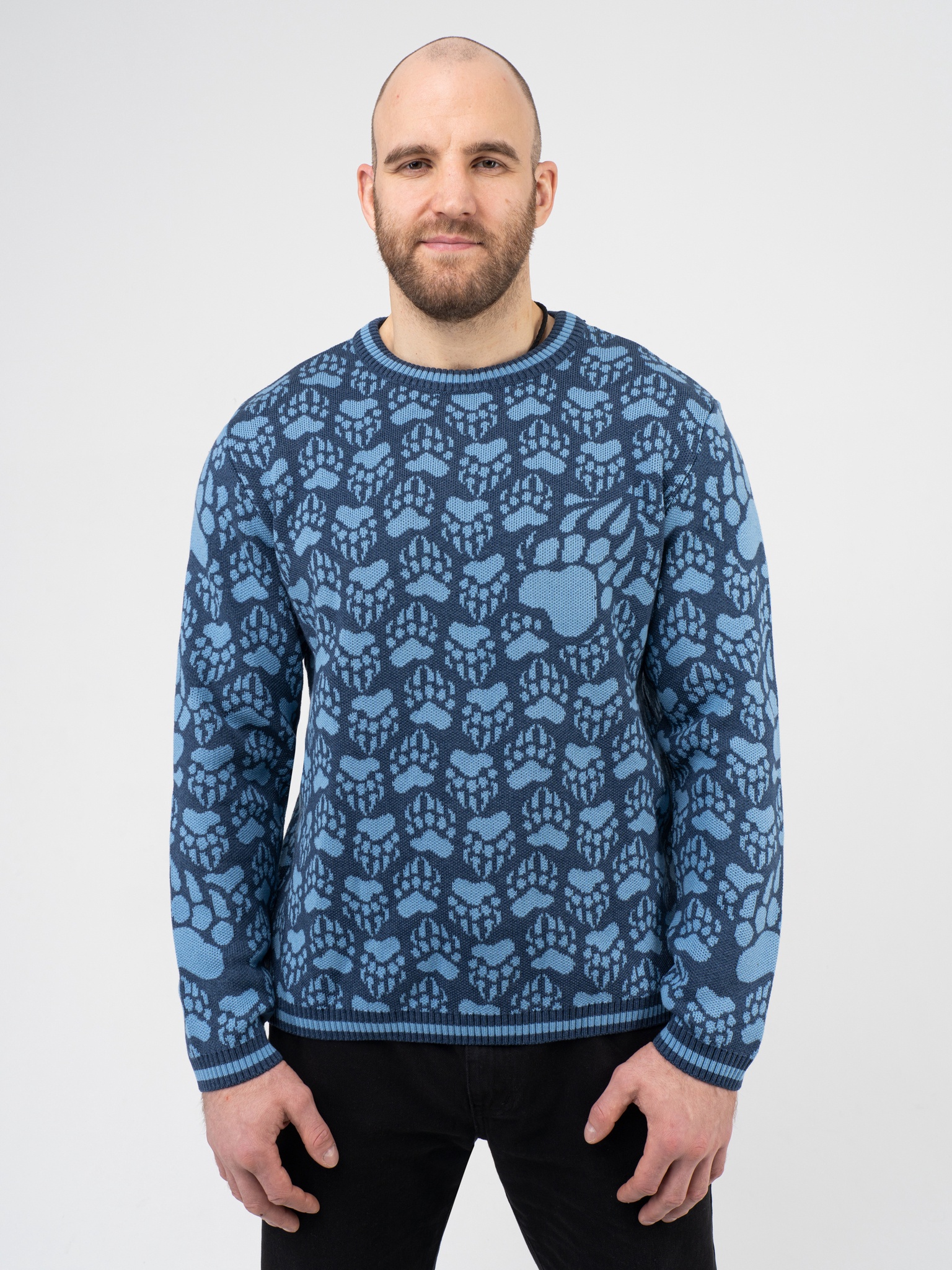 

Джемпер мужской Великоросс Медвежий след синий 42-44 RU, Медвежий след