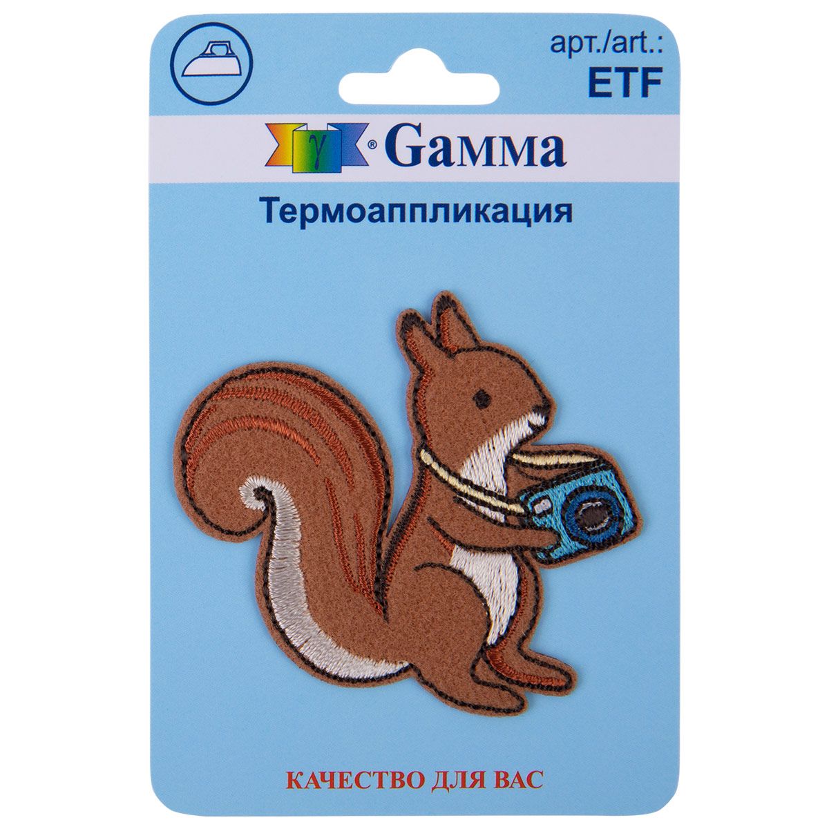 Термоаппликация Gamma ETF 01-338 Белка-фотограф 5.6 х 5.7 см