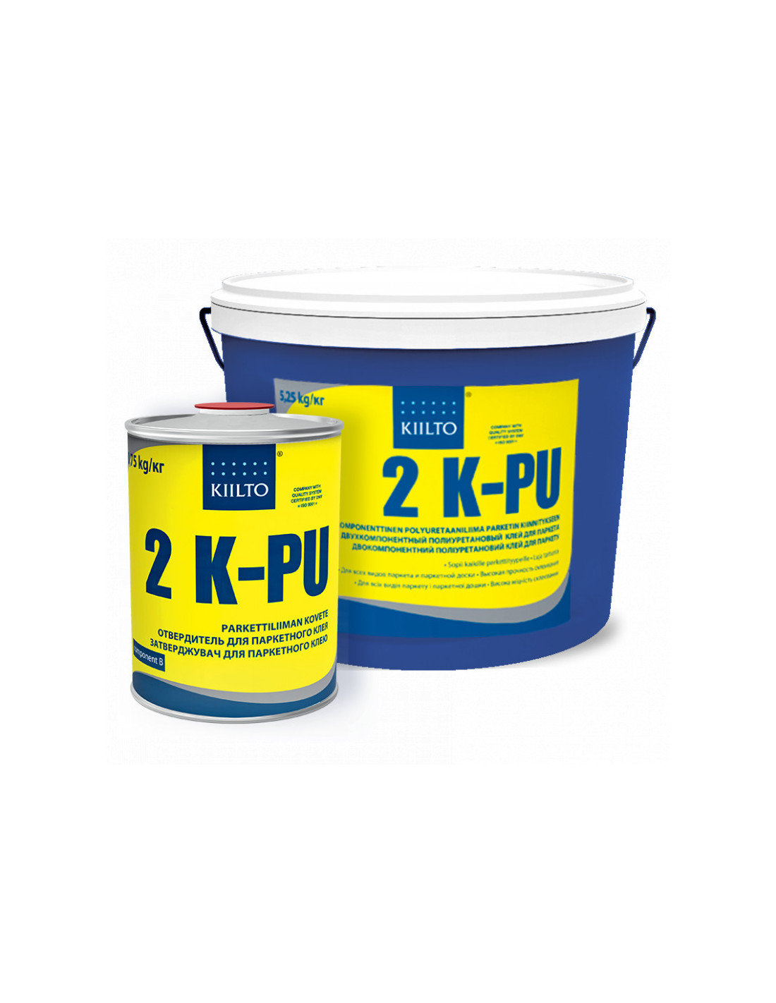 Двухкомпонентный полиуретановый клей Kiilto 2K-PU 5,25+0,75кг клей для прочных напольных покрытий kiilto