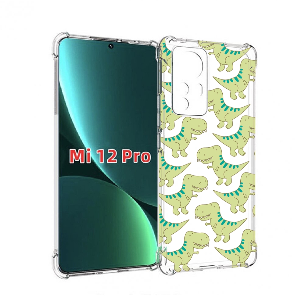 

Чехол MyPads зеленые-динозаврики для Xiaomi 12S Pro, Прозрачный, Tocco