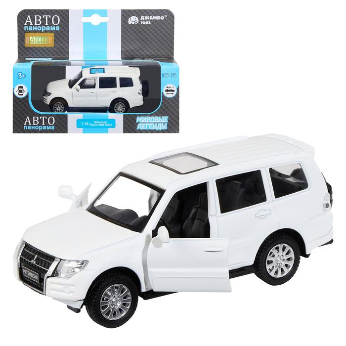 Машина металлическая Mitsubishi Pajero 4WD Turbo 1:43, инерция, открываются двери, цвет бе