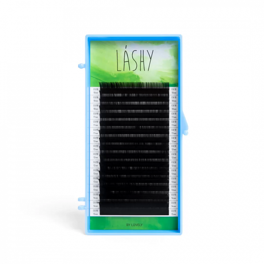 Ресницы чёрные LASHY GREEN 16 линий D 0.07 08mm