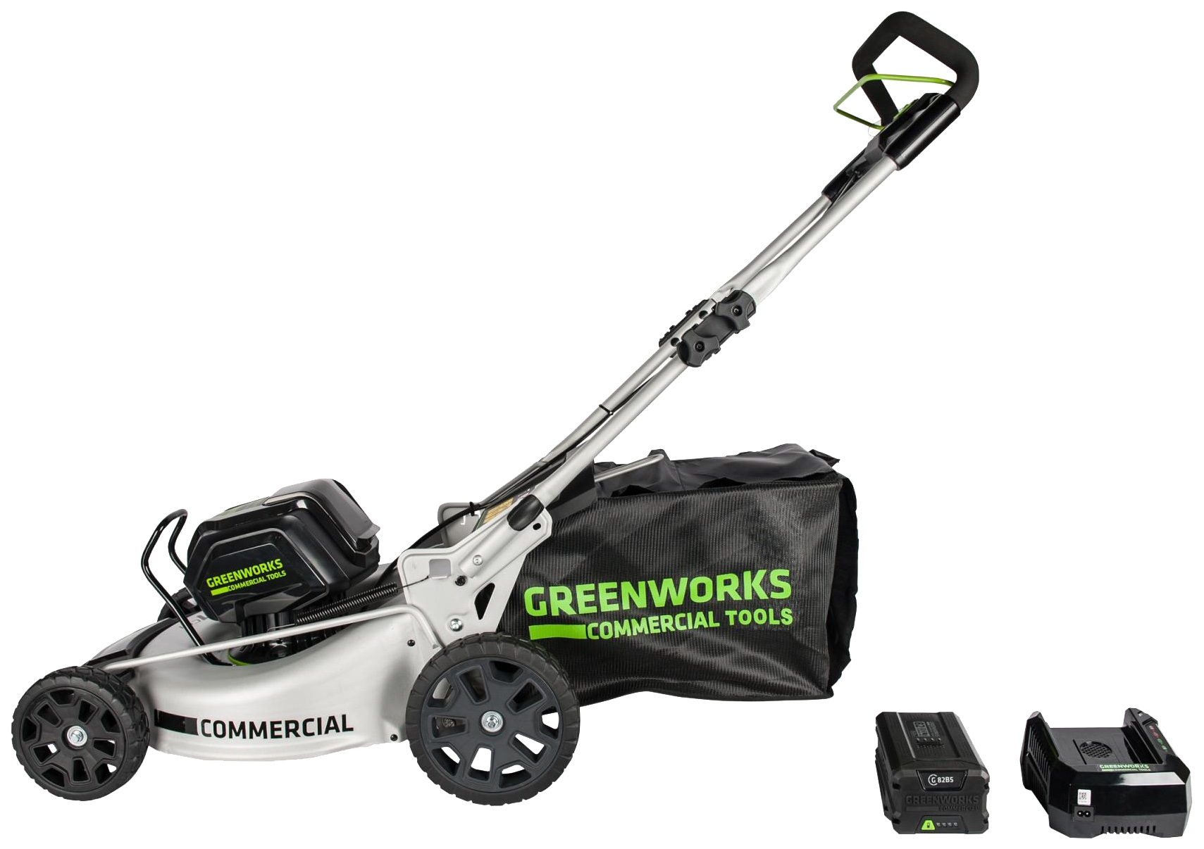 фото Аккумуляторная газонокосилка greenworks gc82lm51k5 2502007ub 82 в акб и зу в комплекте