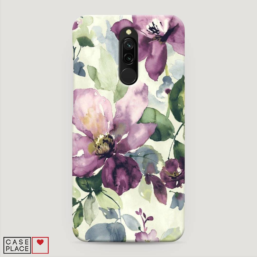 

Пластиковый чехол "Сиреневые цветы-акварель" на Xiaomi Redmi 8, 37120-7