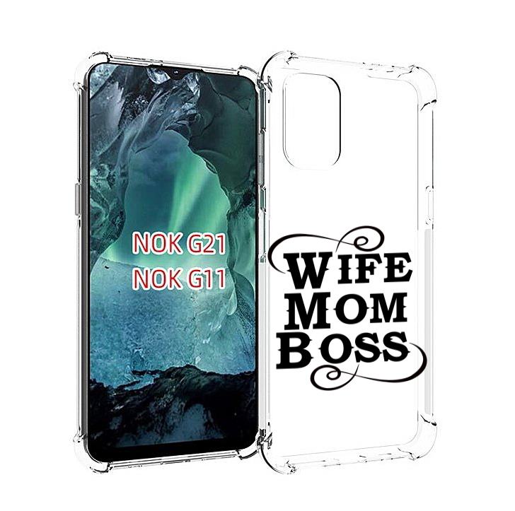 

Чехол Mypads Жена-Мама-Босс Для Nokia G11/G21, Прозрачный, Tocco