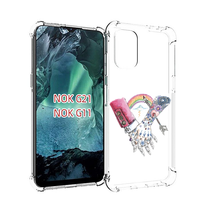 

Чехол Mypads Абстракция Руки В Татуировках Для Nokia G11/G21, Прозрачный, Tocco