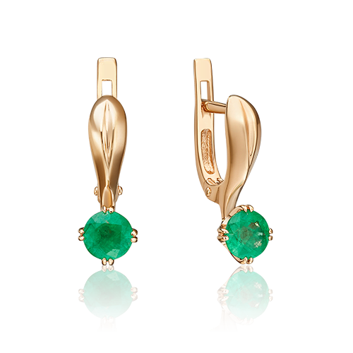 

Серьги из золота PLATINA jewelry 02-0516, изумруд, 02-0516
