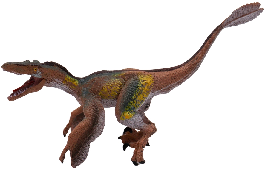 Фигурка Динозавр Пернатый велоцираптор коричневый масштаб 1:288