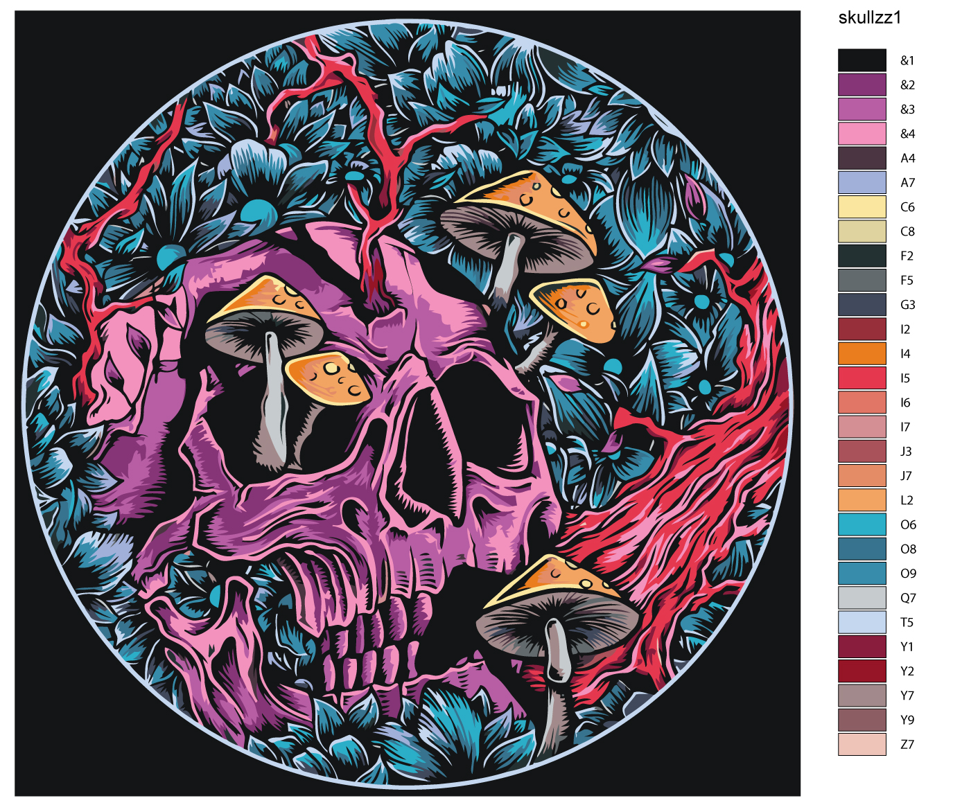 

Картина по номерам, "Живопись по номерам", 60 х 60, NA-skullzz1, NA-skullzz1