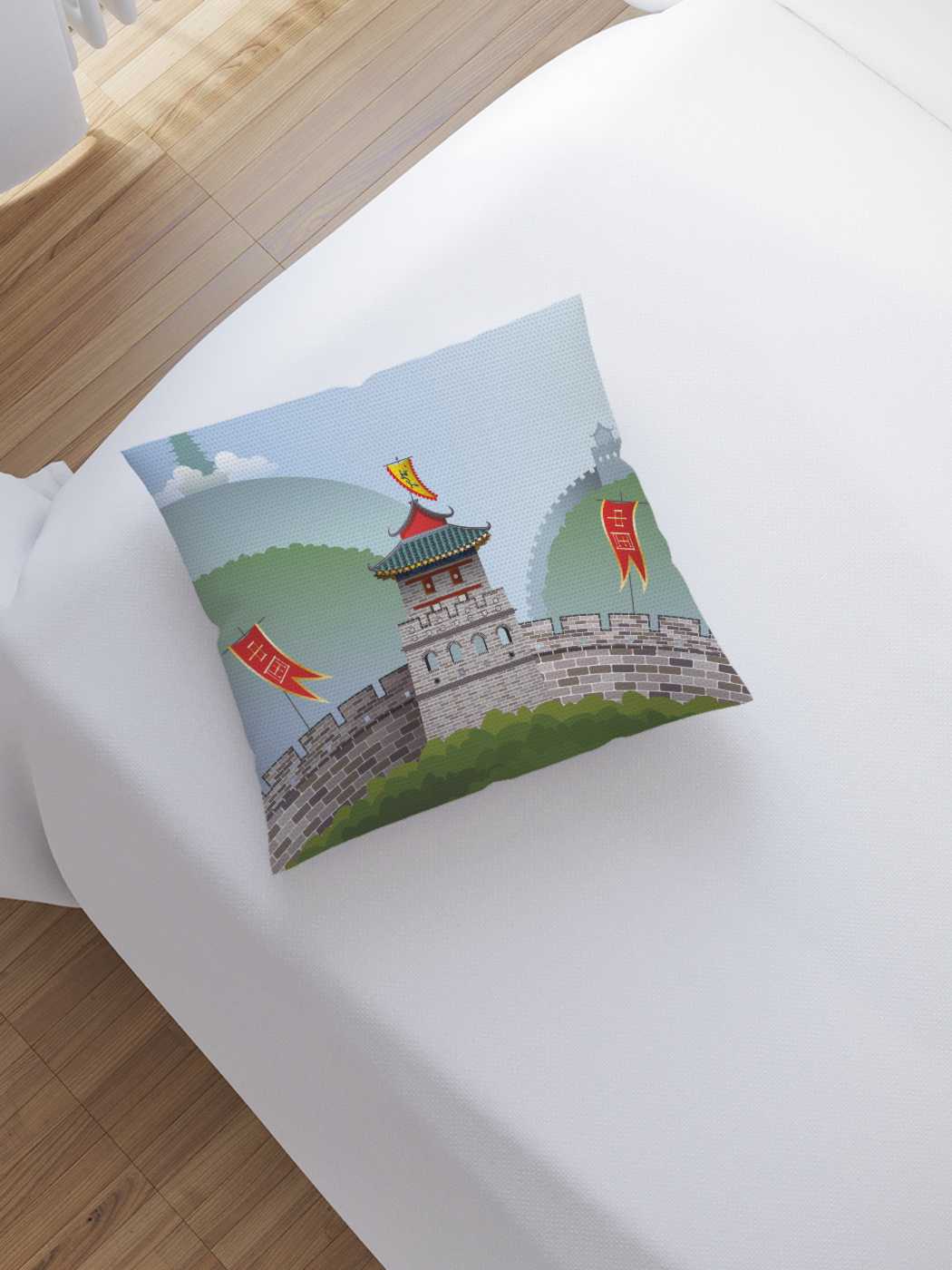 фото Наволочка декоративная joyarty "китайская стена" на молнии, 45x45 см