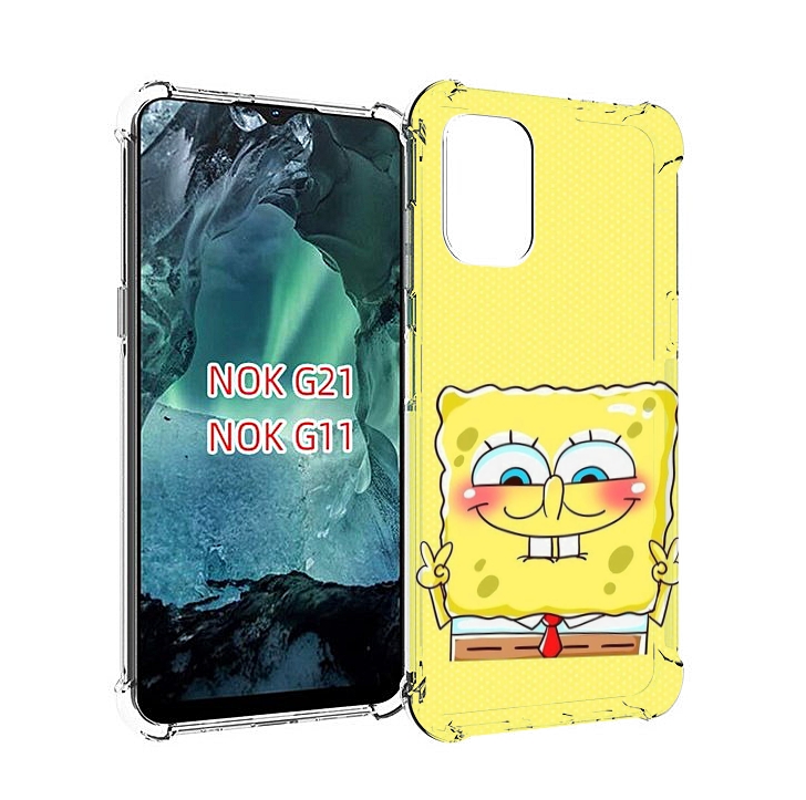 

Чехол Mypads Довольный Милый Спанчбоб Для Nokia G11/G21, Прозрачный, Tocco