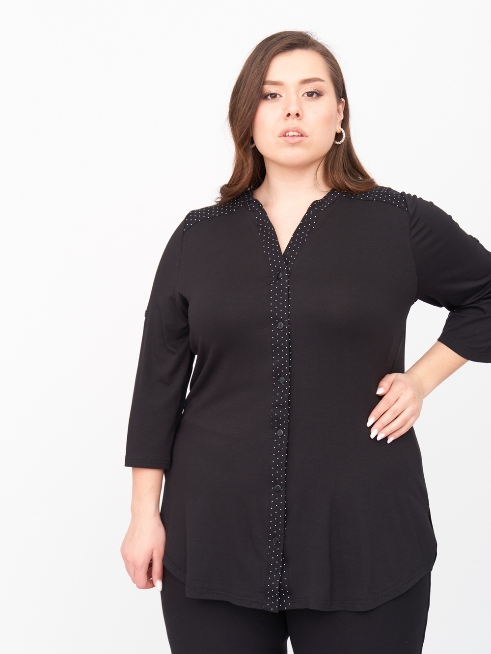 

Блуза женская ZORY ZBL09003BLK01 черная 60 RU, Черный, ZBL09003BLK01