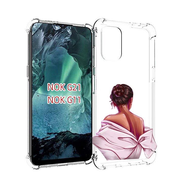 

Чехол Mypads Девушка-Со-Спины Женский Для Nokia G11/G21, Прозрачный, Tocco