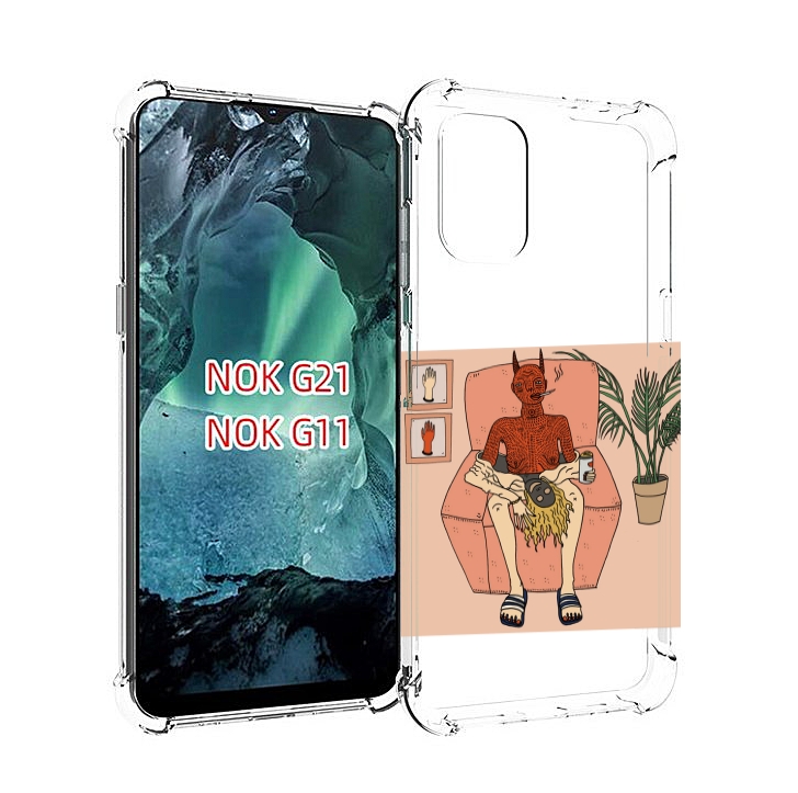 

Чехол Mypads Девушка-Сняла-Кожу Для Nokia G11/G21, Прозрачный, Tocco