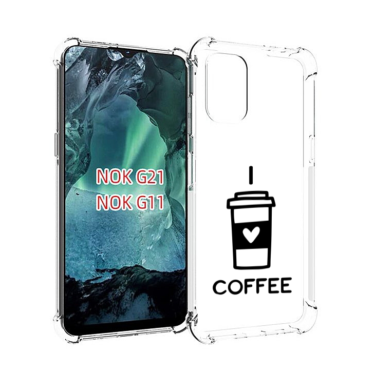 

Чехол Mypads Я Люблю Кофе Для Nokia G11/G21, Прозрачный, Tocco