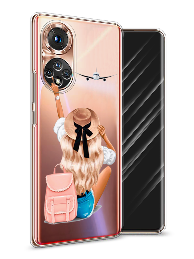 

Чехол Awog на Honor 50 "Автостопом самолетом", Бежевый;розовый;голубой, 6105450-7