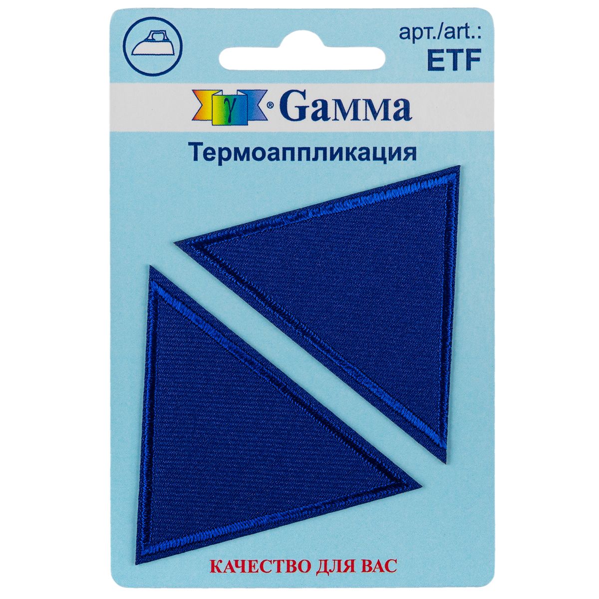 Термоаппликация Gamma ETF 01-253 Треугольники синие 2 шт. 6 х 4 см