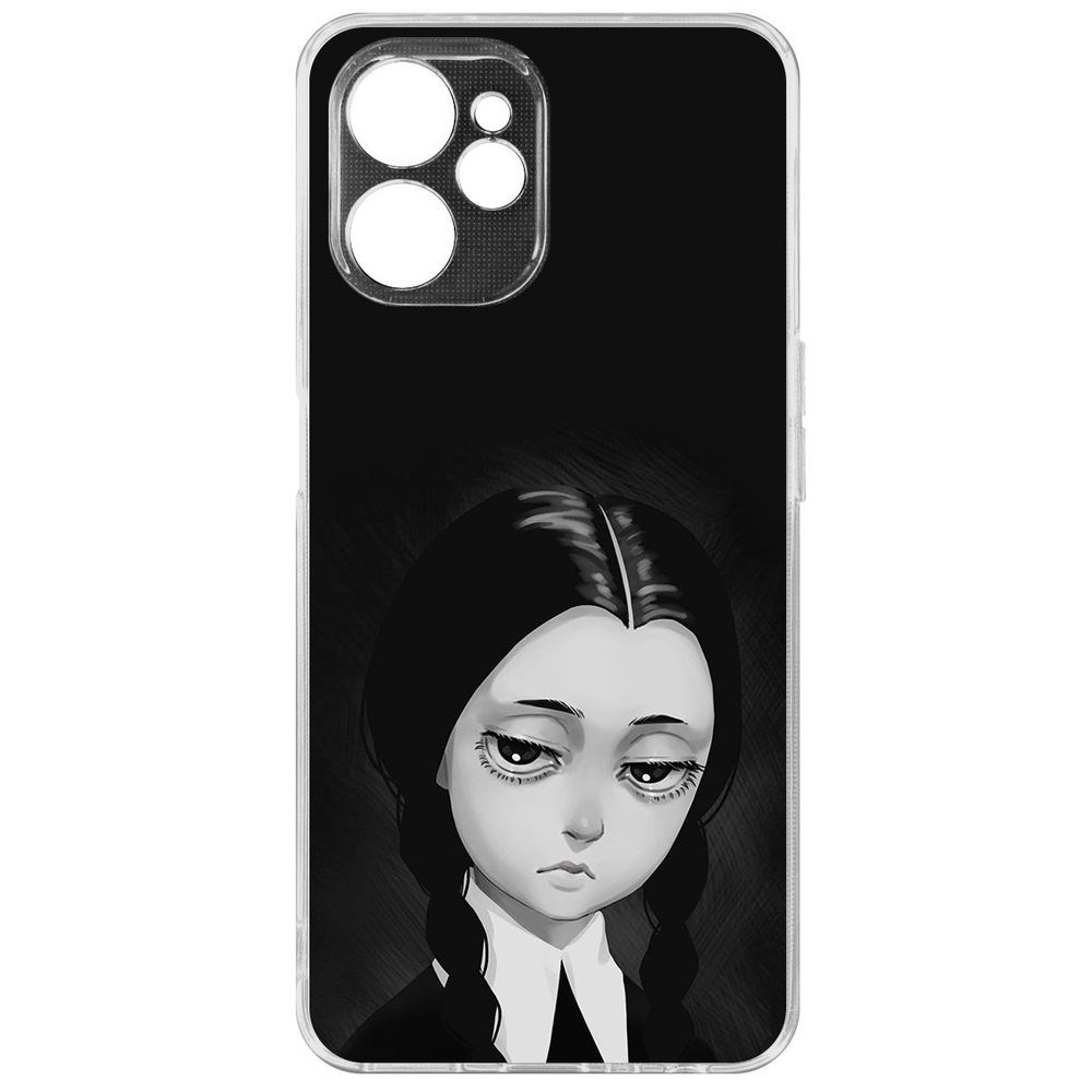 

Чехол Уэнсдей Аддамс - Рисованная Уэнсдей для Realme 9i 5G, Прозрачный