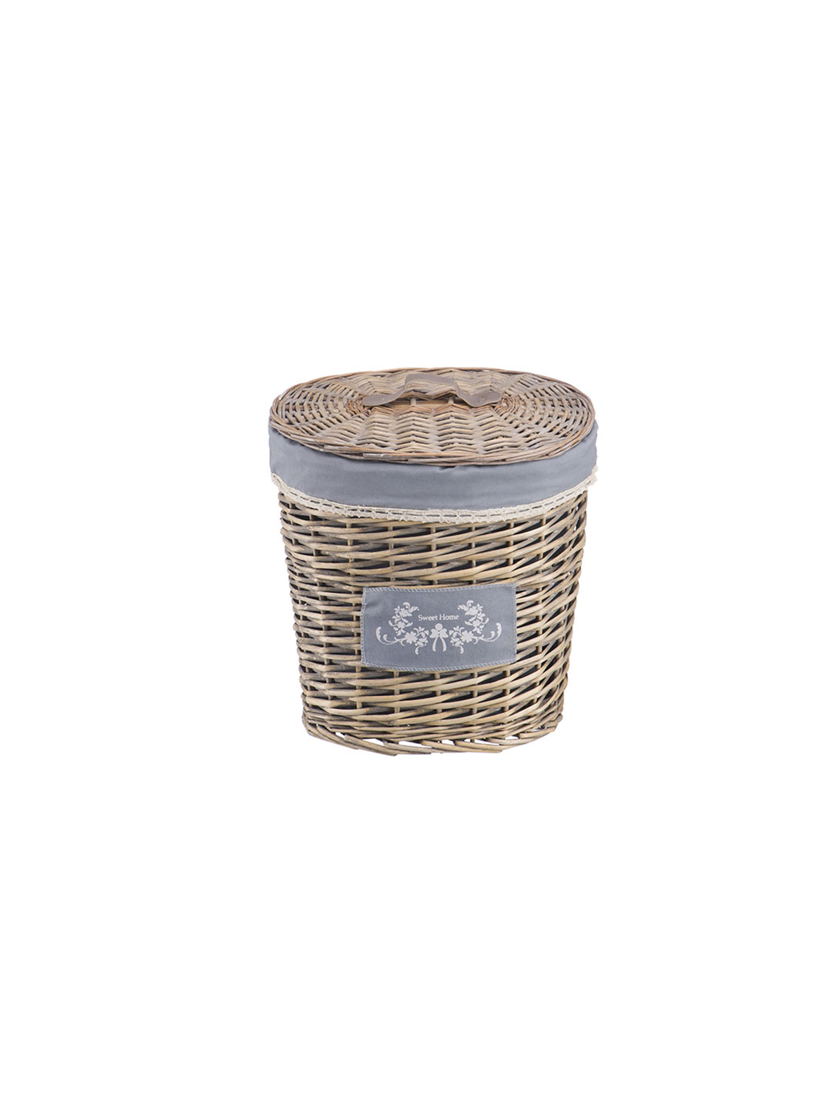 Корзина для белья Natural House Лён, овальная , серая