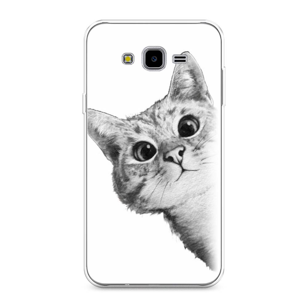 

Чехол Awog на Samsung Galaxy J7 Neo "Кот рисунок черно-белый", Черный, 25350-1