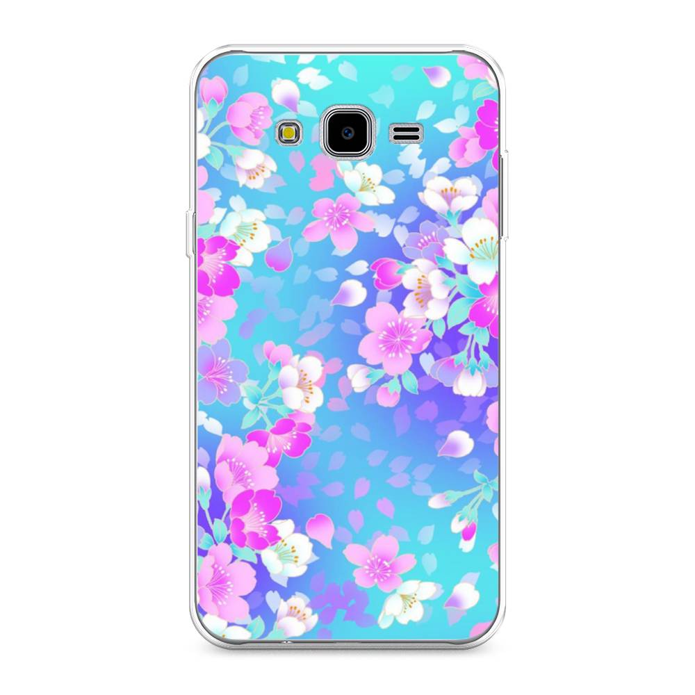 

Чехол Awog на Samsung Galaxy J7 Neo "Яблоневые цветы", Голубой;розовый;белый, 25350-8