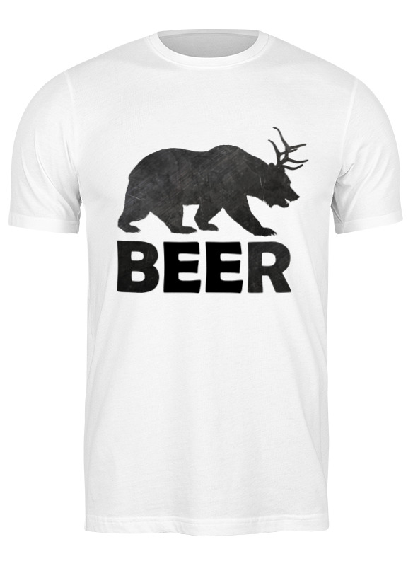 

Футболка мужская Printio Beer (bear) белая L, Белый, Beer (bear)