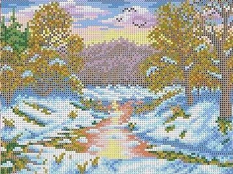 

Рисунок на ткани «Первый снег»