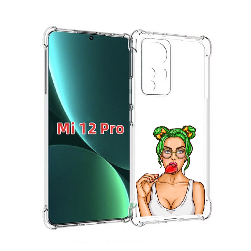 

Чехол MyPads девушка-с-чупачупсом-в-виде-сердца женский для Xiaomi 12S Pro, Прозрачный, Tocco
