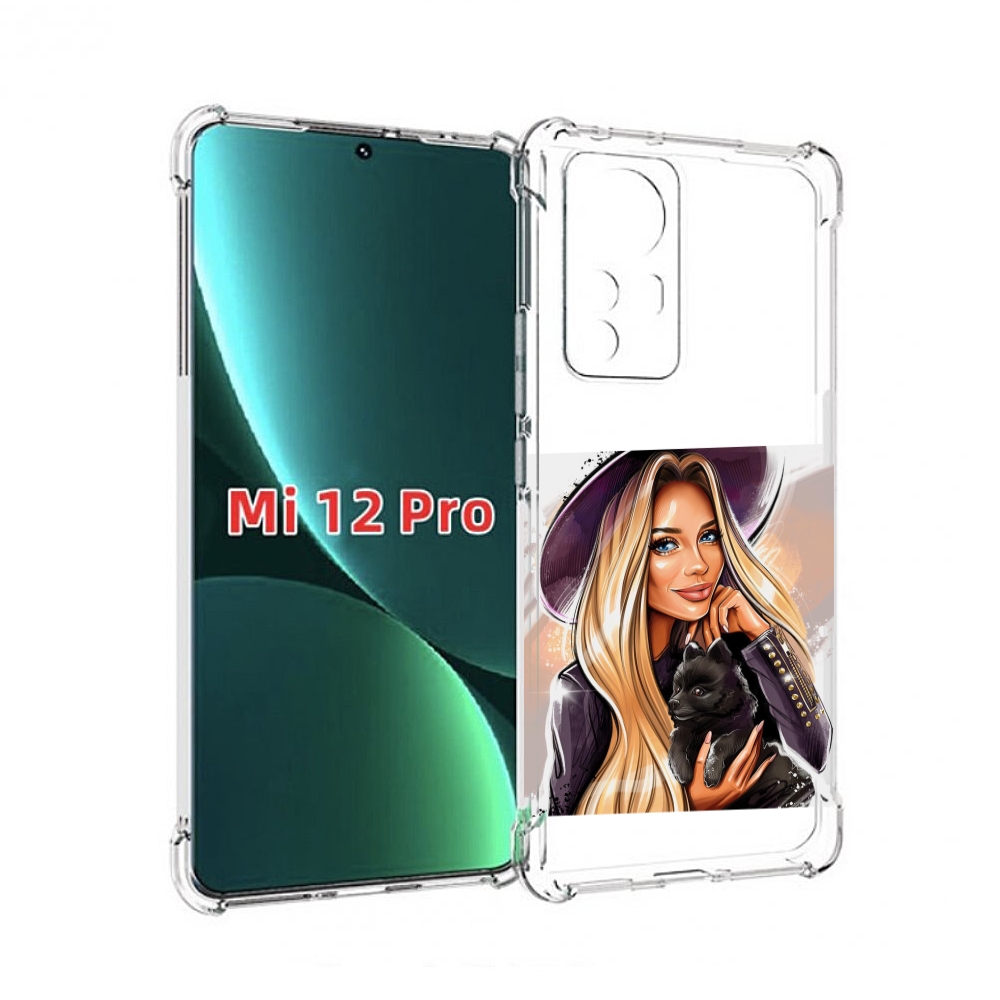 

Чехол MyPads девушка-с-черным-щенком женский для Xiaomi 12S Pro, Прозрачный, Tocco