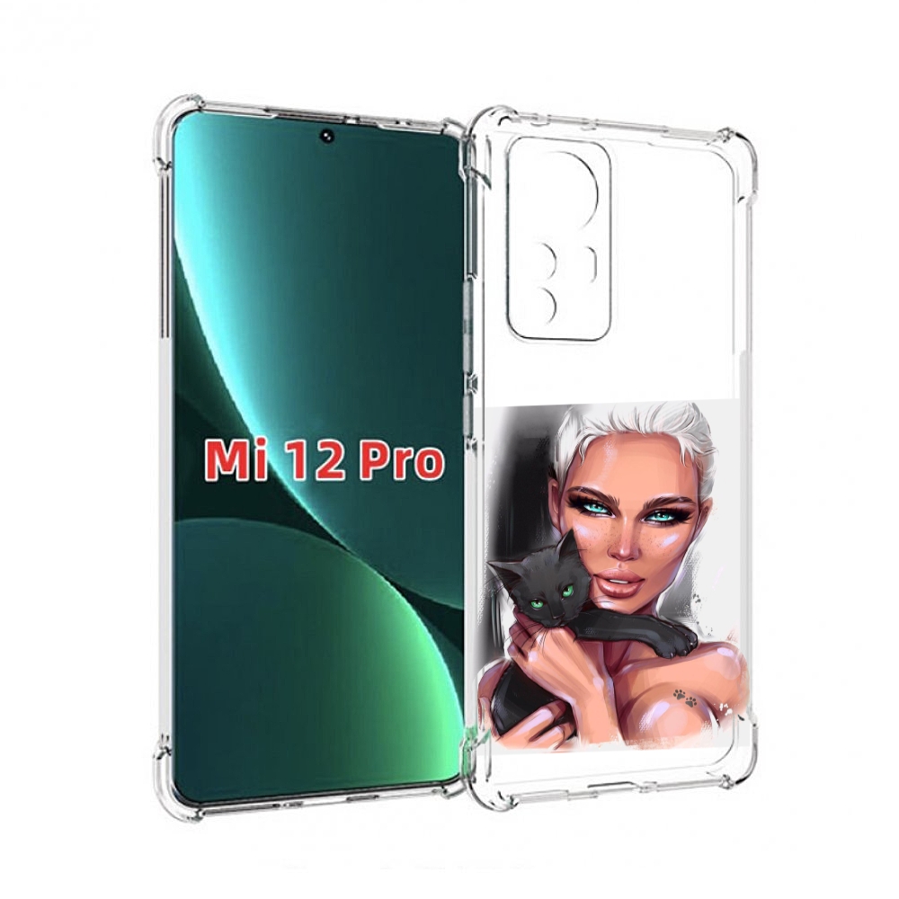 

Чехол MyPads девушка-с-черным-котиком женский для Xiaomi 12S Pro, Прозрачный, Tocco