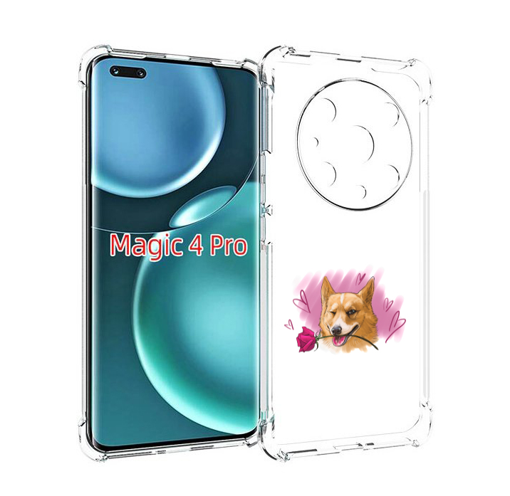 

Чехол MyPads собачка-с-розочкой для Honor Magic4 Pro, Прозрачный, Tocco