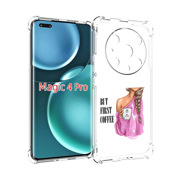 

Чехол MyPads сначала-кофе для Honor Magic4 Pro, Прозрачный, Tocco