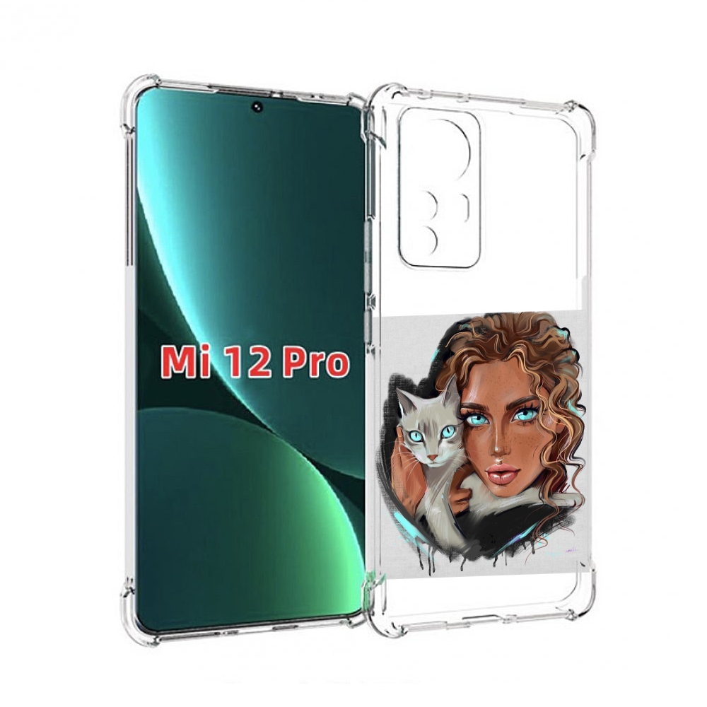 

Чехол MyPads девушка-с-котом-голубые-глаза женский для Xiaomi 12S Pro, Прозрачный, Tocco