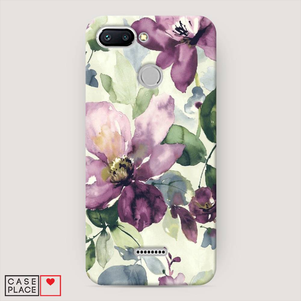 

Пластиковый чехол "Сиреневые цветы-акварель" на Xiaomi Redmi 6