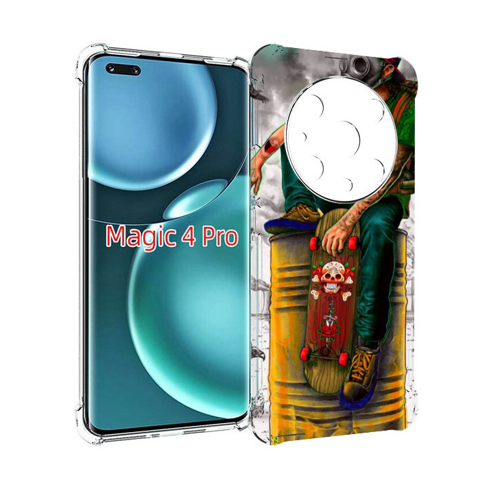 

Чехол MyPads скейтер в противогазе для Honor Magic4 Pro, Прозрачный, Tocco