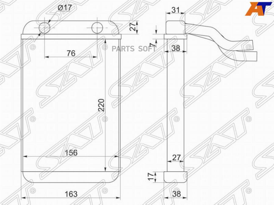 Радиатор Отопителя Салона Toyota Land Cruiser Prado 90/Surf 185 96-02 Sat арт. ST-TY89-395