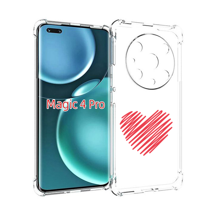 

Чехол MyPads сердечко-одной-линией для Honor Magic4 Pro, Прозрачный, Tocco