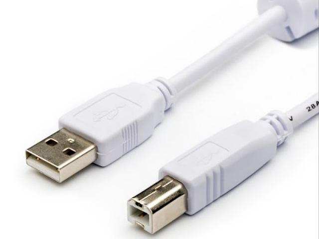 фото Аксессуар atcom usb 2.0 am/bm 1 ferrite 80cm white at6152