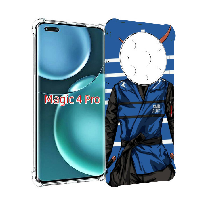 

Чехол MyPads самурай в синей форме для Honor Magic4 Pro, Прозрачный, Tocco