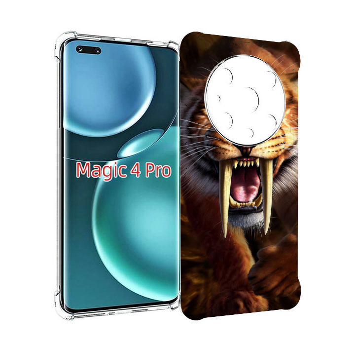 

Чехол MyPads саблезубый злой тигр для Honor Magic4 Pro, Прозрачный, Tocco
