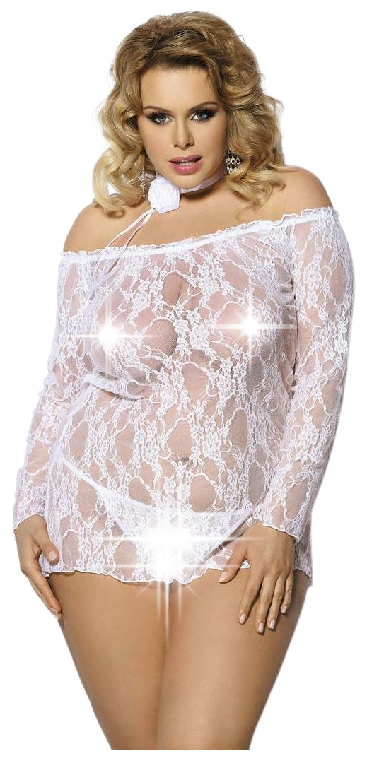 

Кружевная сорочка Cobayo с длинными рукавами, белый, 1X-2X, Anais, Cobayo