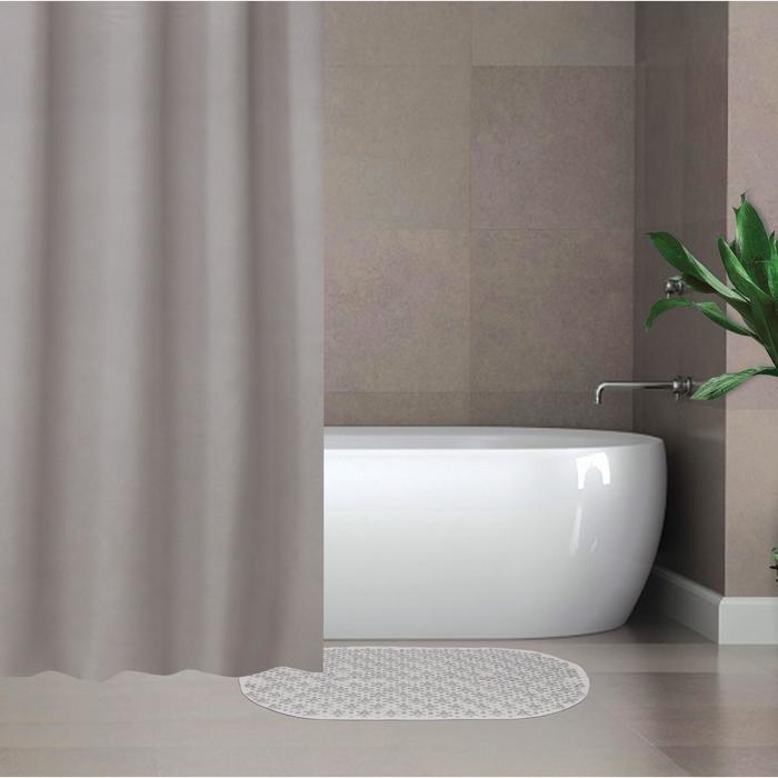 Набор для ванной SAVANNA Селест: штора 180x180 см, ковер 38x69 см, цвет серебристый