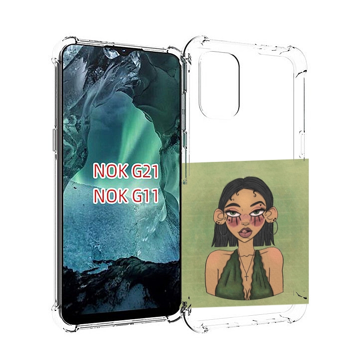 

Чехол Mypads Девушка-С-Каре-И-Тату Для Nokia G11/G21, Прозрачный, Tocco