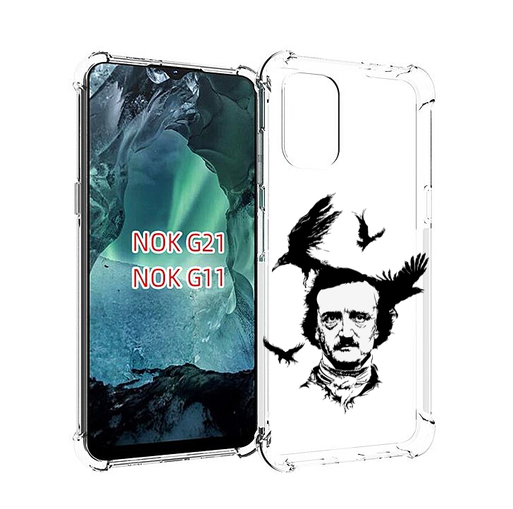 

Чехол Mypads Эдгар Аллан Черно Белый Для Nokia G11/G21, Прозрачный, Tocco