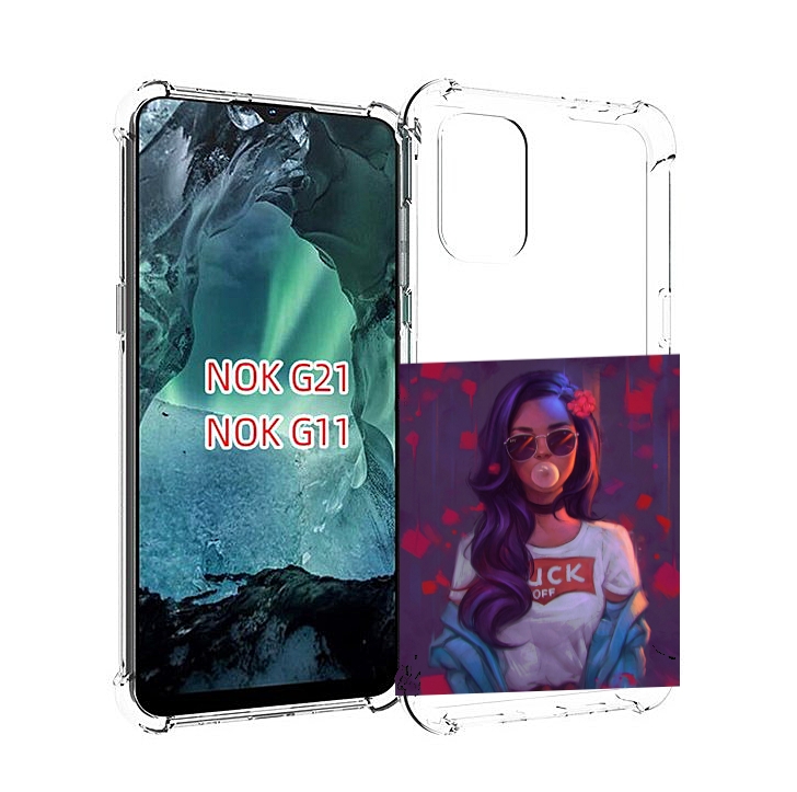 

Чехол Mypads Девушка-С-Жвачкой Женской Для Nokia G11/G21, Прозрачный, Tocco
