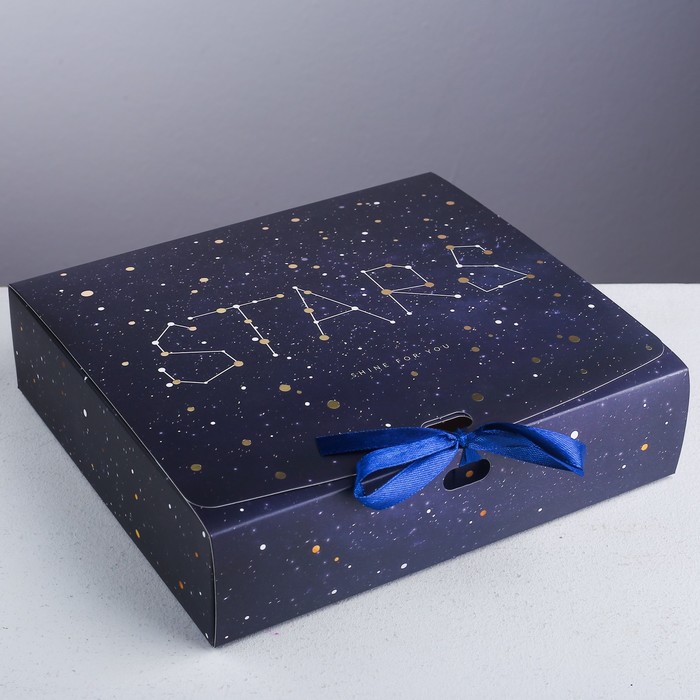 

Коробка подарочная Дарите счастье Stars 31 х 24.5 х 8 см, Синий